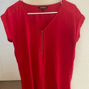 Red zip up express top